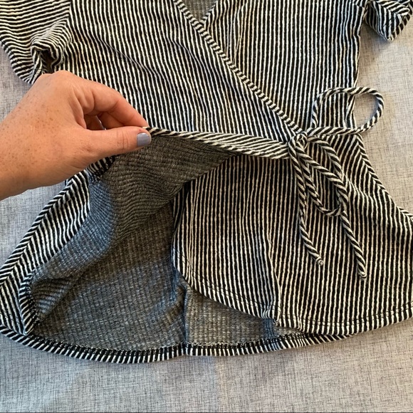 Caution To The Wind Striped Peplum Top - Picture 4 of 5